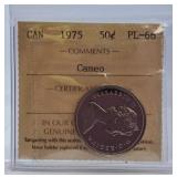 ICCS Graded Proof Like 1975 Canada 50 Cent Piece