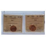 ICCS Graded Specimen 1997 "Red" Canada Penny and