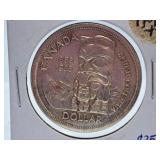 About Uncirculated 1958 Canada One Dollar Coin