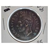 Extra Fine 1951 Canada One Dollar Coin