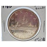 1966 Canada One Dollar Coin with Large Beads