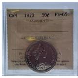 ICCS Graded Proof Like 1972 Canada 50 Cent Piece