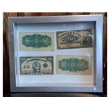 Dominion of Canada Twenty Five Cent Bills Framed