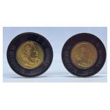 Pair of 2022 Canada "Black" Two Dollar Coins