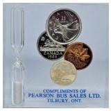 Vintage 1968 Canadian Coin Lucite Paperweight
