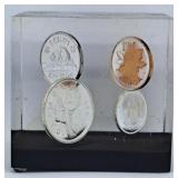 Vintage 1968 Canadian Coin Lucite Paperweight