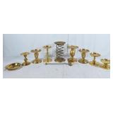 Lovely brass candle display and 1 angel snuffer
