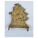 Vintage Brass Wall Mounted Ship Key Hook