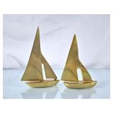 Pair of Brass Sail Boats