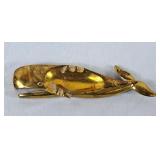 Vintage Brass Whale Ashtray