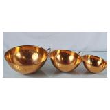 Beautiful Set of Nesting Copper Mixing Bowls
