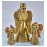 Trio of Brass & Copper Angels