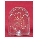 Embossed Commemorative America Glass Paperweight