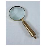 Brass Magnifying Glass w/Embossed Leaf Handle