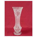 Stunning Czech Hand Cut Lead Crystal Vase - 14"H