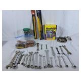 Large tool lot, wrenches, screw drivers, file