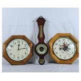 Lot of 3 clocks sterling & noble wall clock,