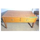 19th century solid wood desk with 12" drop leaf