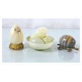Beautiful Marble Eggs - Ornate & Turtle Stand,