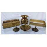 Decorative Brass Tissue Boxes, Vase, Basket, etc.