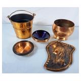 Copper Virgin Mary Wall Plaque, Copper Bucket,