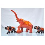 Vintage Pottery Elephants - Two Have Repairs, See