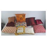 Assortment of throw pillows