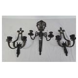 Brass wall mounted candle holders