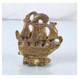 Solid Brass Ship Paperweight or Figure