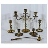 Elegant assortment of brass candle holders