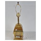 Etched brass lamp