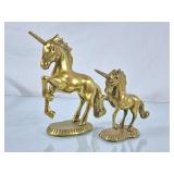 Vintage Solid Brass Unicorn Figures