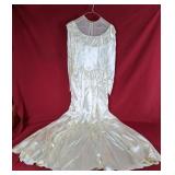 Beautiful Vintage Satin Wedding Gown - Size Small