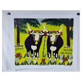 Maud Lewis "Female Oxen in Pasture" Print -