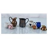 Collection of Pitchers - Metal & Pottery