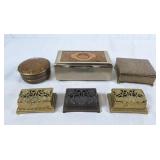 Trio of stamp boxes and 3 storage / Trinket boxes