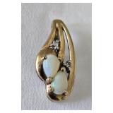 Opal & Diamond 10K Gold Pendent