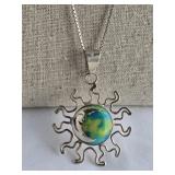 925 Sterling Silver 22" Chain & Moon Pendent