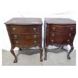 Pair of Gibbard serpentine front, 3 drawers and