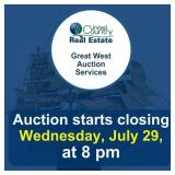 Auction begins to close Wednesday, July 29, 2026,