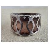 Sterling Silver R & G 925 Wide Band Ring