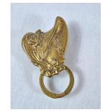 Vintage Brass Victorian Lady Lapel Pin Eyeglass