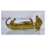 Solid Brass Dachshund Business Card Holder