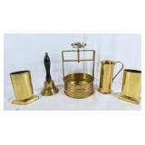 Vintage brass and copper pail featuring a