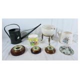 Barometers, watering can, decorative watering