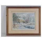 Rural winter scene by artists like Peter Etril
