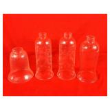 Vintage clear glass hurricane shades