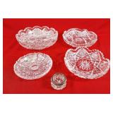 Gorgeous heavy cut glass bowls and salt bowl