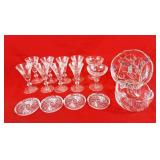 Original Walther Glass bowl and tray, 4 coasters,