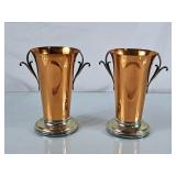 Pair of Copper Vases - 8"H